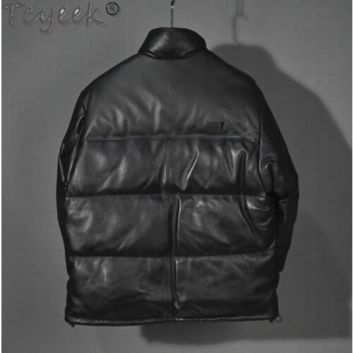 Quality High Real Cowhide Leather Jacket Men Sheepskin Coat Oversized Mens Down Jackets Warm Winter Veste Homme 7766