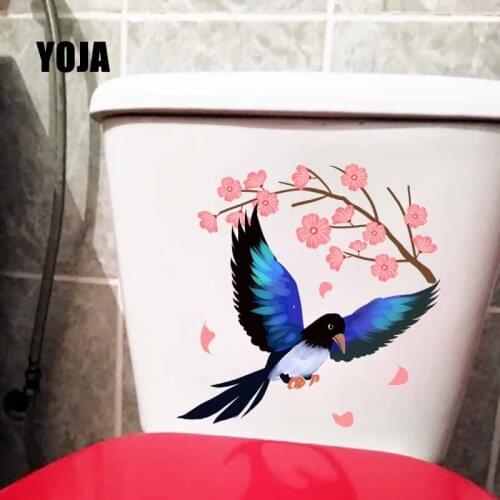 YOJA 23.1X23.1CM Modern Art Bedroom Home Decor Wall Sticker Beautiful Magpie Of Birds Toilet Decal T5-0807
