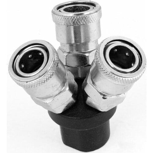 1pc Stainless Steel Three Way Pneumatic Air Tool Quick Coupler Connector Female Thread To 3 Pipe Connect Splitter Adapter