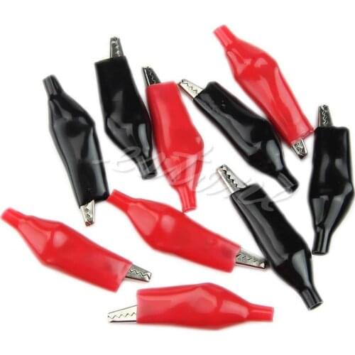 10pcs 35mm Alligator Leads clip Crocodile de test Electrical Jumper Cable Wire