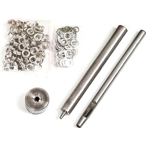 100 sets + tools metal eyelet grommet belt leather craft DIY shoes tent canvas quilt cover clothes bag scissors Book hat label