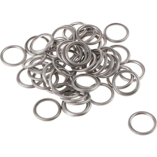50Pcs/Set M14 Aluminum Engine Oil Drain Plug Crush Gasket Washers Seals for Mitsubishi V5 V6
