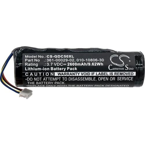 Cameron Sino 2600mAhBattery 361-00029-02 for Garmin Alpha 100, DC50, GAA002, GAA003, GAA004, T5 , TT10, TT15