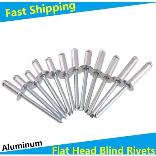 Aluminum Flat Countersink Head Pop Open Pull Blind Rivets Bolt Dropper Self-plugging Rivet Decoration Nail Blindniete