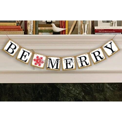 Free Shipping 1 X BE MARRY Bunting Banner Christmas Party Decoration Supplies