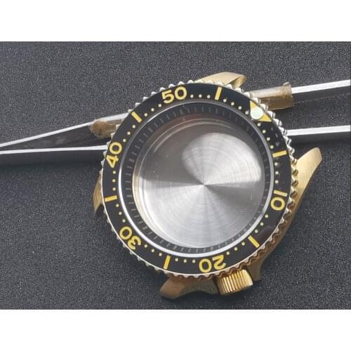 Free shipping made for Skx007 retro aluminum bronze diving watch case nh35a / nh36a movement watch modified accessories