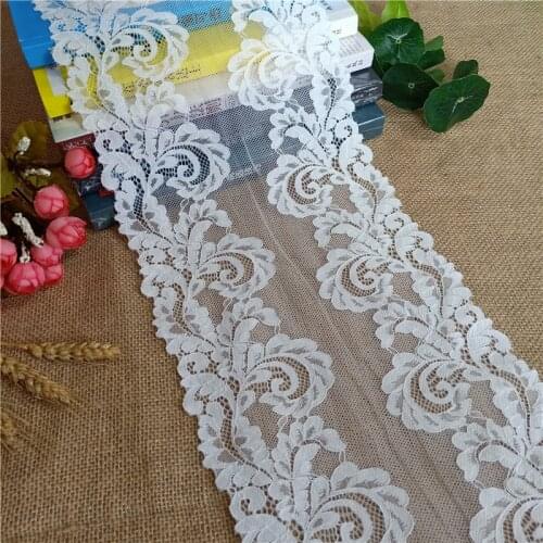 E2909 Width 19cm High Quality Skin Elastic Colorful Lace Ribbon Trims Lace Trim For DIY crafts material gift packing lace