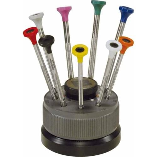 BERGEON 30081-S09 WATCHMAKERS ERGONOMIC 9 PIECE SCREWDRIVER SET slot type screwdriver TO repair the watch