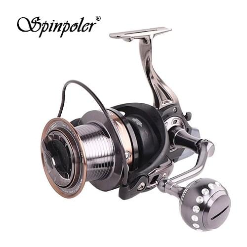 Spinpole 14+1BB Metal Spool Spinning Reel Jigging trolling sea high speed Saltwater Reel 9000/10000/12000 serie Wheel Carretilha
