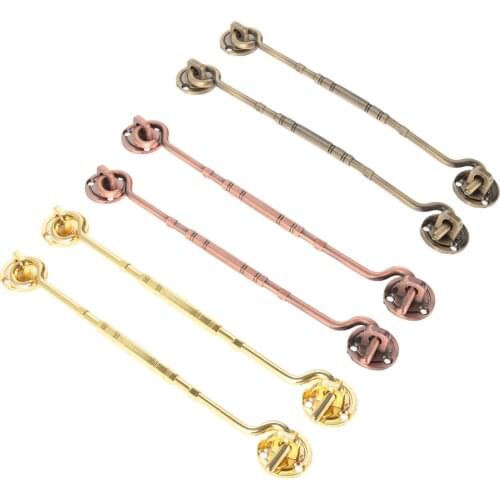 2Pcs Thickened Solid Wind Door Window Hook Buckle 22cm Zinc Alloy Cabin Hook Vintage Buckle Windproof Hardware With Screw