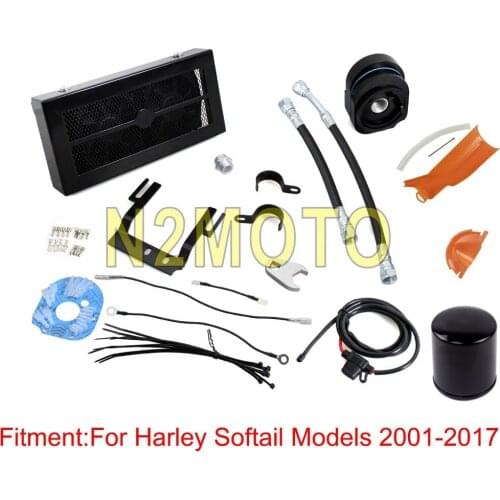 Motorcycle Black Oil Cooler 2.0 Reefer Oil Cooling for Harley Softail 2001-2017