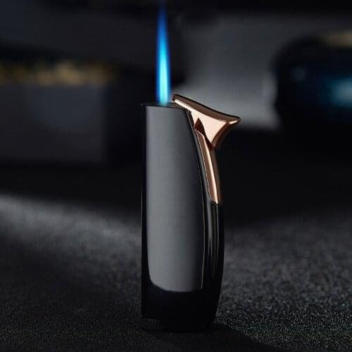 Mini Cigar Cigarette Metal 1300 C Fire Outdoor Lighter Windproof Gas Jet Lighter Butane Turbo Torch Lighter Gadget For Man