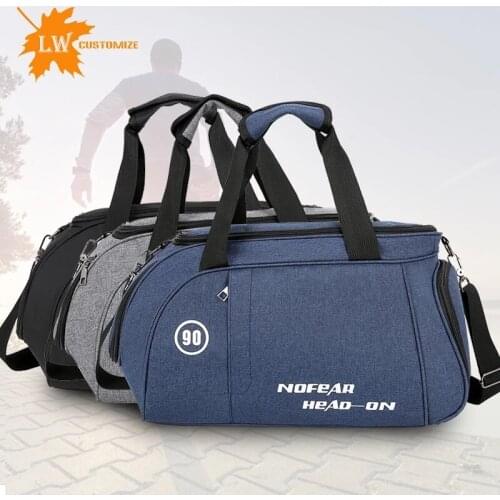 Custom LOGO Men Sport Gym Bag for training Women Fitness Yoga bag Waterproof Outdoor Travel bag Separate Space For Shoes Pouch