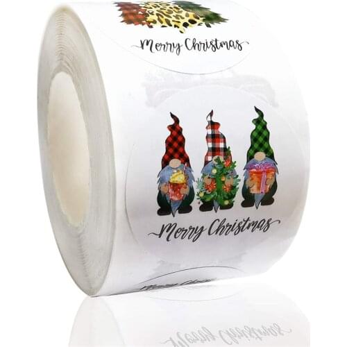 100-500Pcs Christmas tree Merry Christmas Stickers Roll 1.5inch Baking DIY Gift Sealing Label XMAS Holiday Candy bag box decor