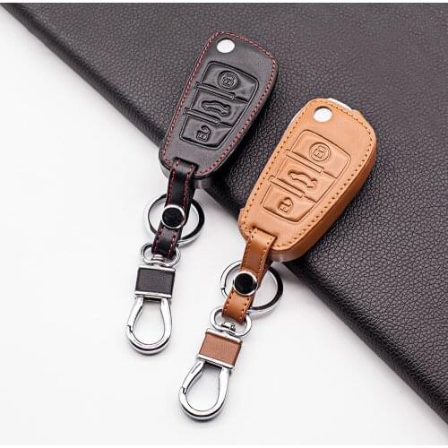 New Style Leather key case holder for Audi Sline A3 A5 Q3 Q5 Q7 A6 C5 C6 A4 B6 B7 B8 TT 80 S6 auto parts protect shell