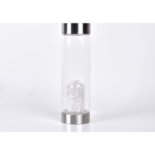 Wholesale Best Sellers Natural Clear crystal Gemstone Gravel Crystal Point Glass Infused Water Bottle