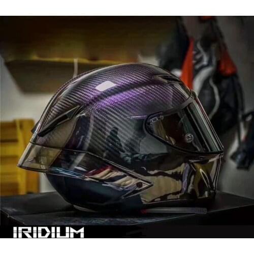 Full Face Carbon Fiber Professional Racing Helmet DOT Iridium Carbon Motorcycle Helmet Replica with Detachable Spoiler Replica