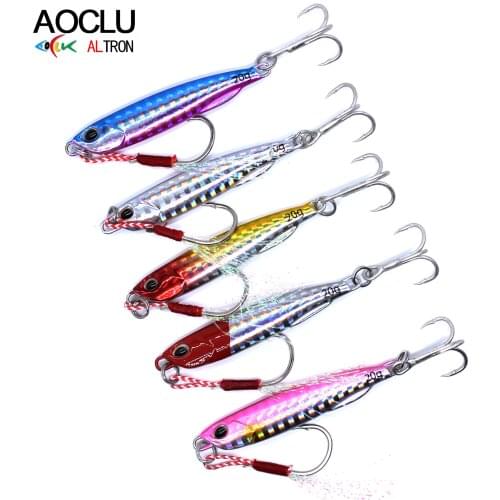 AOCLU wobblers 5 Colors Metal Jig Hard Bait Sinking Stick Fishing lures Sea Bass Fresh Salt water Origin jigging