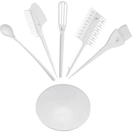 Professional 6Pcs/1 Set Hair Dye Kit DIY Salon Hair Color Brush and Bowl Set Hairdresser Dye Hair Tool