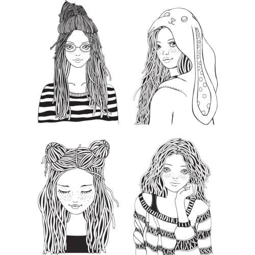 AZSG Pretty Girl Clear Stamps For DIY Scrapbooking Decorative Card Making Crafts Fun Decoration Supplies