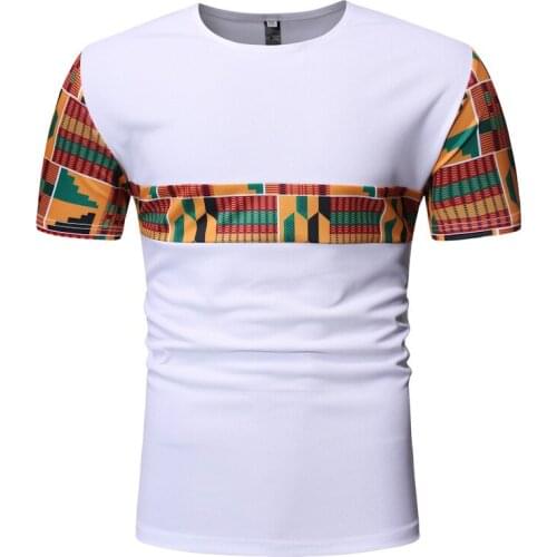 Plus size Patchwork African Dashiki T Shirt Men Summer New Short Sleeve African Clothes Streetwear Casual Camisetas Hombre XXL