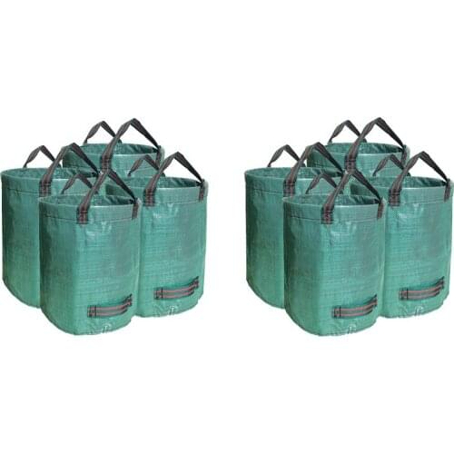 4 Pack Garden Waste Bags, Reusable Yard Bags Heavy Duty Waterproof Gardening Leaf Bag with 4 Handles, Yard