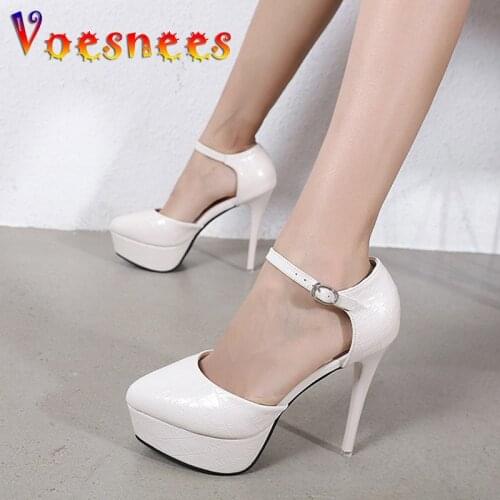 Fashion Waterproof Platform Hollow Sandal Solid Color Wrap Toe High-Heel Catwalk Show Shoes Women 12CM Pointed Party Stilettos