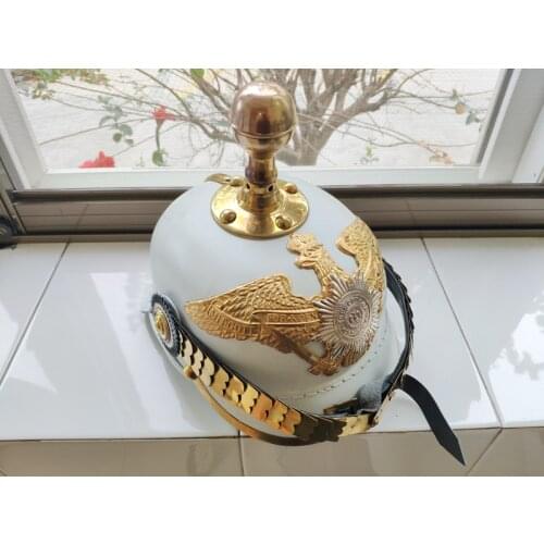 White Knight helmets halloween party wearable German military helmet Prussian helmet leather retro helmet dome military masks