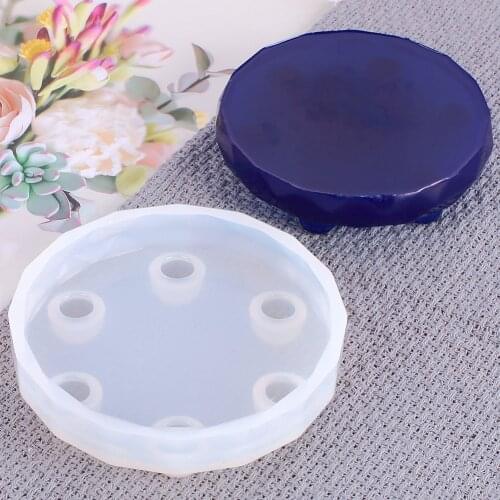 Silicone Mold DIY Jewelry Making Tools Epoxy Resin Mold Desk Decoration Platform Round Handmade Crafts Ornaments