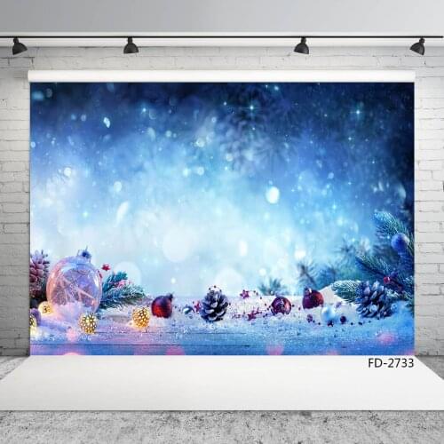 Flash Blue Bokeh Glitter Decor Christmas Photography Backdrops Vinyl Cloth Background for Children Baby Photo Studio Photocall