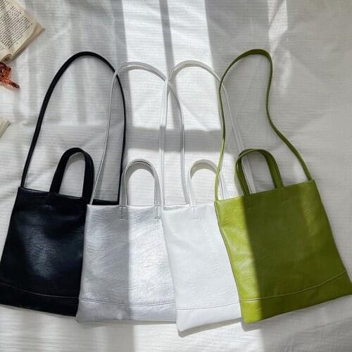 Summer womens bag luxury brand shoulder messenger bag fashion solid color handbag casual soft leather PU tote bag for shopping