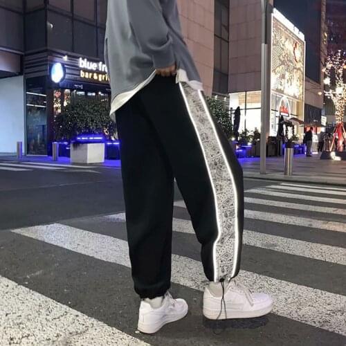 Reflective Mens Sweatpants Paisley Jogger Bandana Print Jogging Sports Pant Tracksuit Trousers Sportswear Patchwork Clothes
