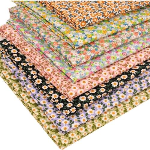 100% Cotton Fabric By Half The Meter Sewing Fabrics Chrysanthemum Printed Cloth Sheets DIY Dress Crafts Supplies 45*150cm 1pc