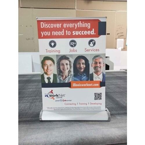 High Quality Free Shipping Retractable Table Top Banner Stand with A3 Size Roll Up Banner