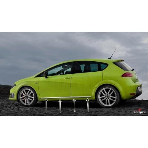 For Seat Leon Mk2 Chrome Door Trim Protection Strip 4 Pcs 2006 2007 2008 2009 2010 2011 2012 Auto Accessory Stainless Steel