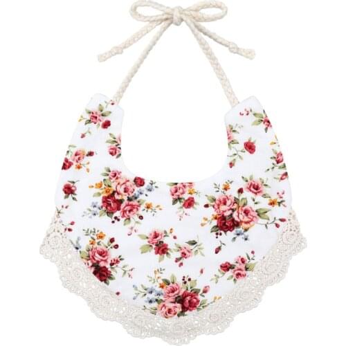 1Pc Floral Vintage Newborn Double Side Bibs Boys Girls Props Bandana Countryside Saliva Towel