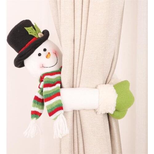 1Pc Christmas Decorations Small Creative Curtain Buckle Santa Claus Snowmen Cartoon Curtain Hook Home Room Decor Children Gifts