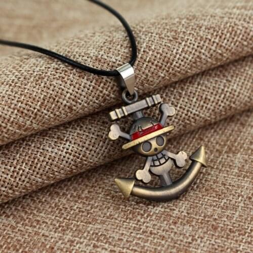 10 pcs/lot Anime toys Luffy rudder helm necklace pendant gifts
