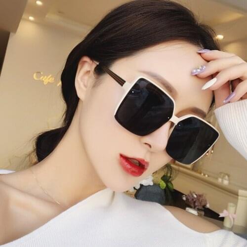 2021 Large Frame Square Sunglasses Women Luxury Brand Designer Oversized Eyeglasses Vintage Gradient Lens Sun Glasses UV400