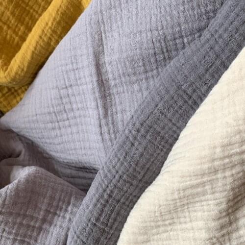 Natural 100% Cotton Double Crinkle Gauze Voile Fabric 135 cm width 130 gsm baby sewing fabric 320 meters small wholesale CD04A