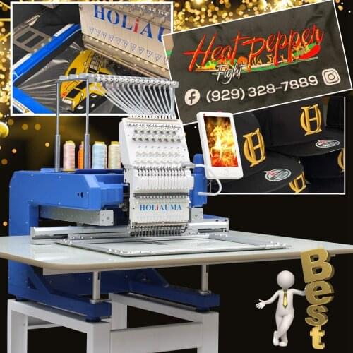 2019 HOLiUMA similar Tajima Cap/T-shirt single head embroidery machine price industrial Guangzhou embroidery factory