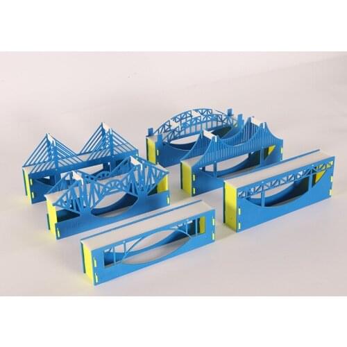 6pcs/set Bridges Construction Model Truss Bridge Arch Bridge Cable-stayed Bridge Structure Model Physics Teaching Instrument Kit