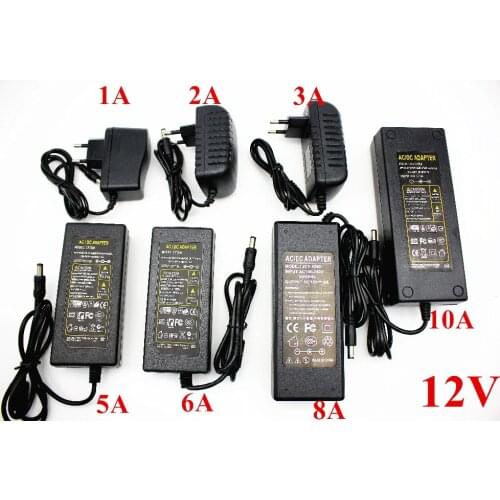 EU/US/UK/AU Power Supply Adapter Transformer AC 110-240V to DC 5V 12V 24V 1A 2A 3A 4A 5A 6A 7A 8A 10ALED Strips Light Converter
