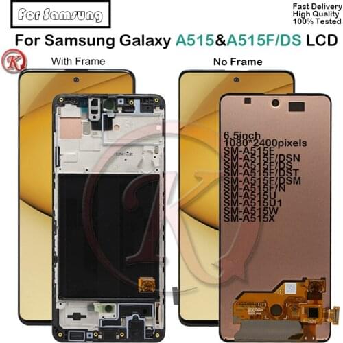 AMOLED For Samsung Galaxy A51 LCD Display Touch Screen Digitizer For Samsung A515F SM-A515F/DS A515F/DS A515F Display pantalla