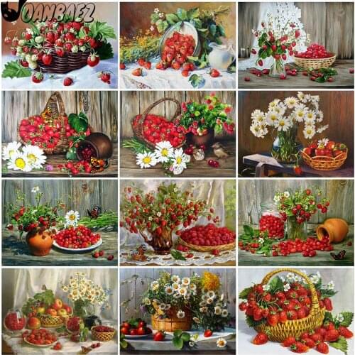 Diamond Painting Fruit Strawberry Diy Wall Art Flower Sticker Diamond Embroidery Room Decoration Gift