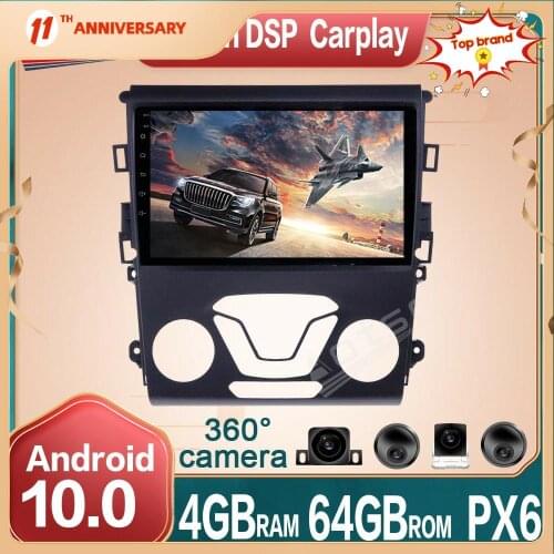 For Ford Mondeo 5 2014 - 2019 Android 10 Car HD Multimedia Radio Player 4G+64GB Car GPS Navigation DSP + 360 Camera DVD Headunit