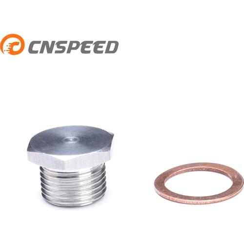 CNSPEED 304 Stainless Steel O2 Oxygen Sensor Plug M18 X 1.5 Thread Fit For American European Japanese Cars and Trucks YC101305