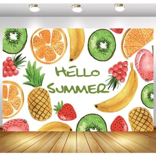 Summer Fruit Theme Birthday Backdrop Fruit Party Photo Background Children Kids Birthday Party Decorations Banner Backdrops