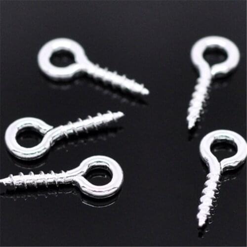 DoreenBeads 1000 Silver color Screw Eye Bail Drilled Findings 10x4mm (B14841), yiwu