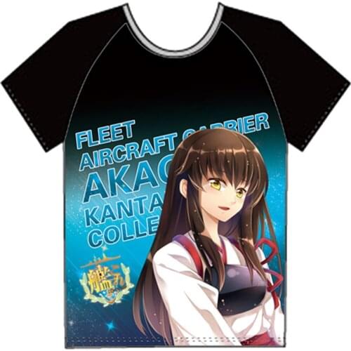 Japanese Summer style T-Shirt GAME Kantai collection Akagi Black Anime T shirt Fashion Men Women Casual Short Sleeve shirt Tops